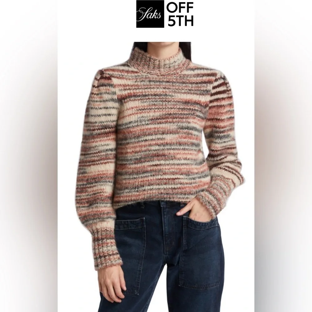 Veronica Beard Alston Alpaca Striped Knit Women's Sweater - Picture 4 of 8